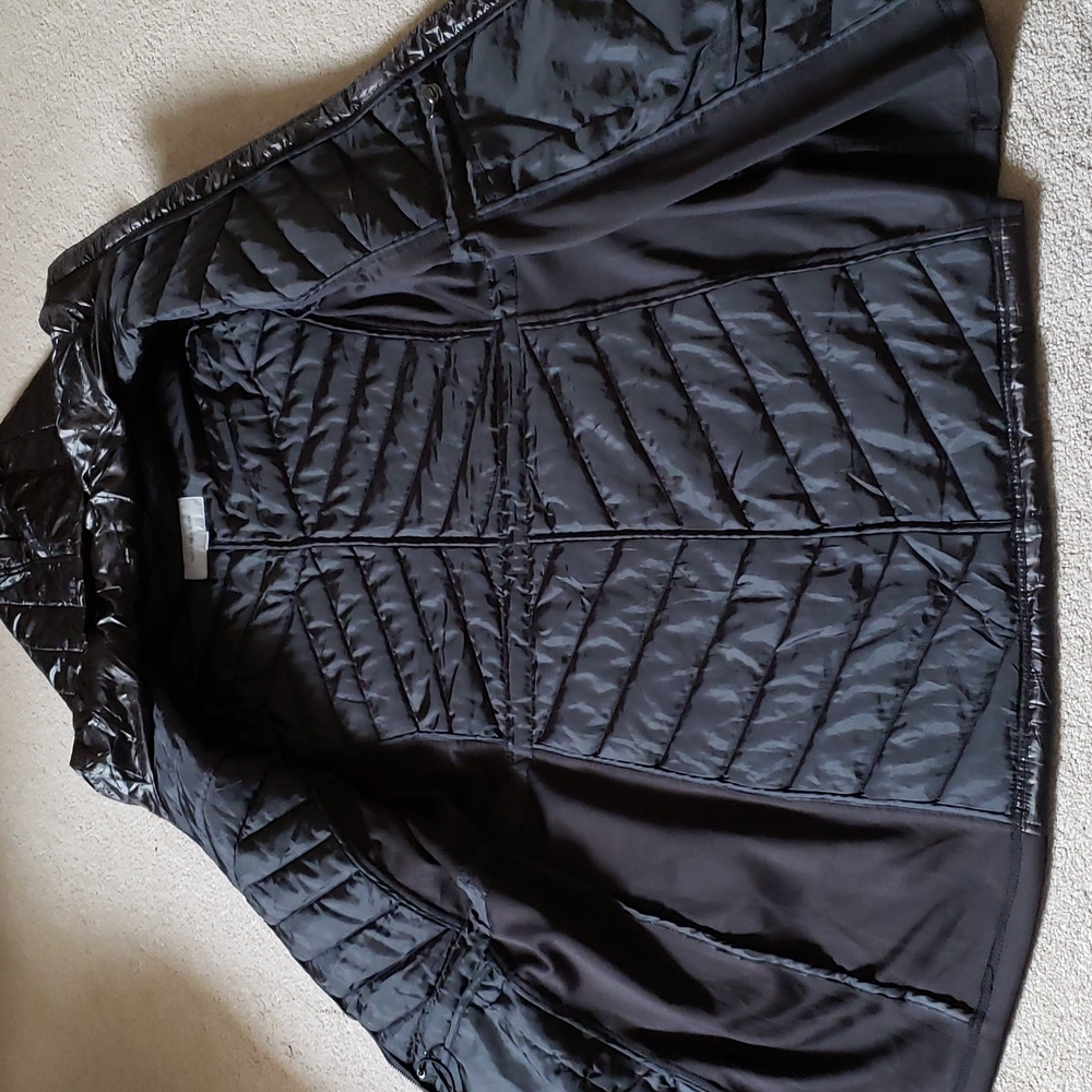 Women's Black Puffer Parka Jacket, Size: L - Picture 3 of 9